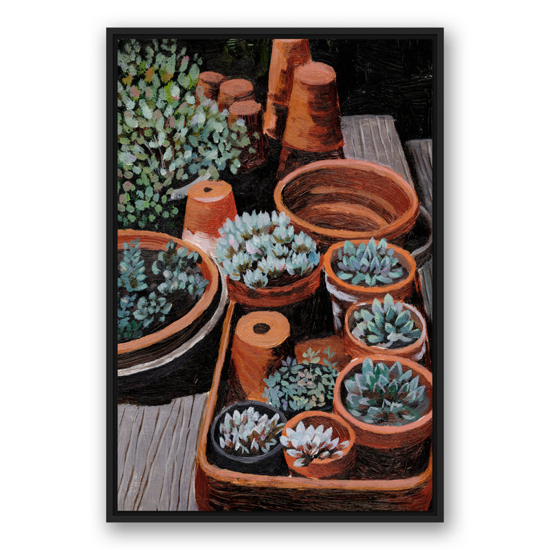 Plantes d'arrière-cour - Imprimé, H 37,75 po x l 25,75 po x P 1,75 po, Cadre flottant noir