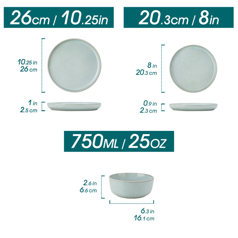 Stoneware Dinnerware Set 12 Piece - Service for 4