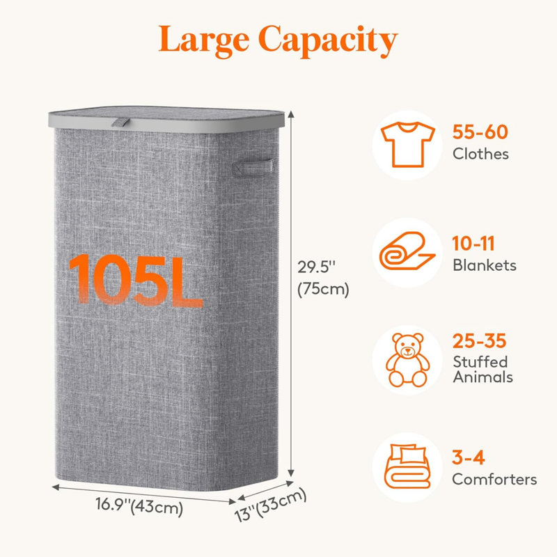 Poylester Laundry Room Organiser, Light Grey