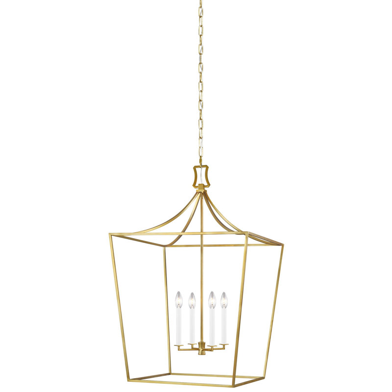 Southold 4 - Light Chandelier, Burnished Brass, 27.62" H x 18" W x 18" D