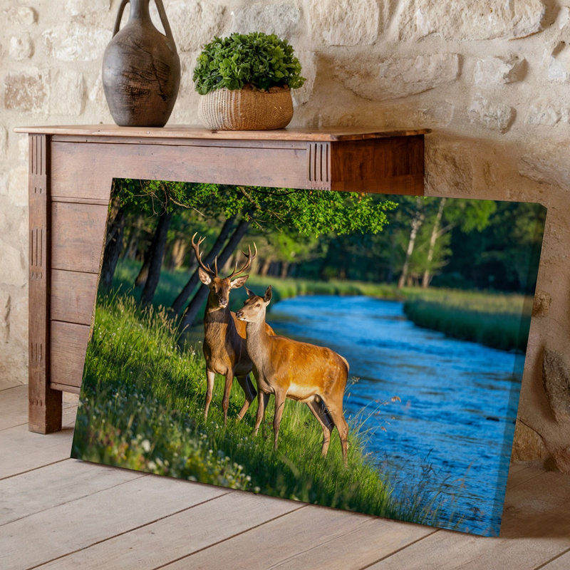 Reproduction d'art sur toile, "Une scène sereine dans la forêt", H 9 po x l 12 po