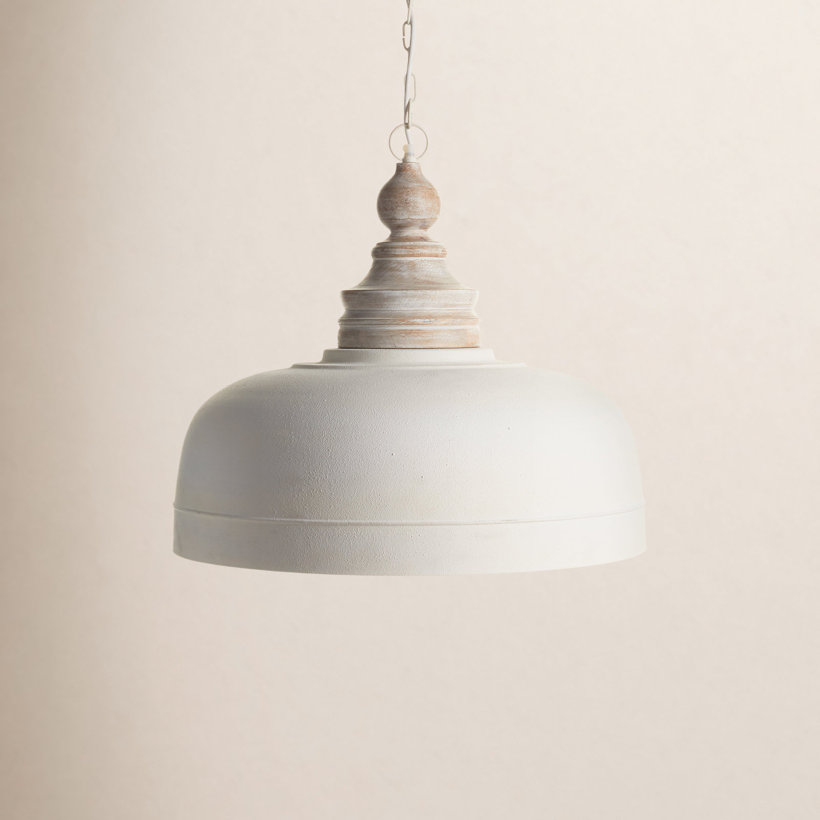 Single Light Metal Wood Pendant