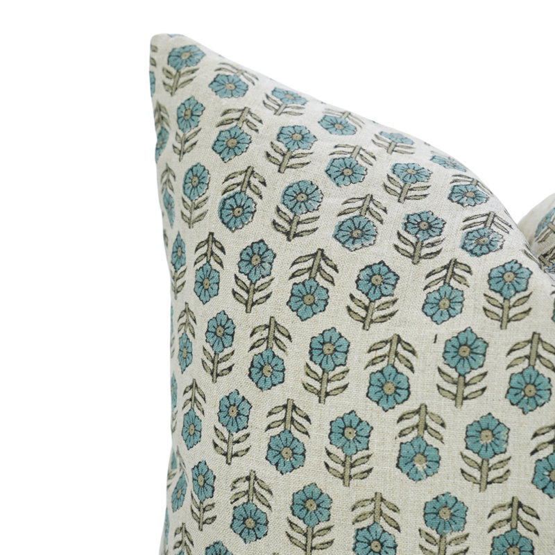 Housse de coussin Fabividine Turquoise, Rectangulaire H 20 po x l 12 po