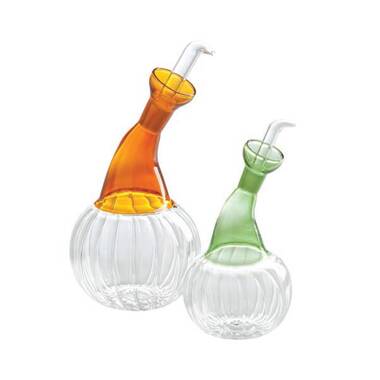 Godinger Oil and Vinegar Dispenser Cruet Set, Condiment Pourer Bottle -  Dublin Collection