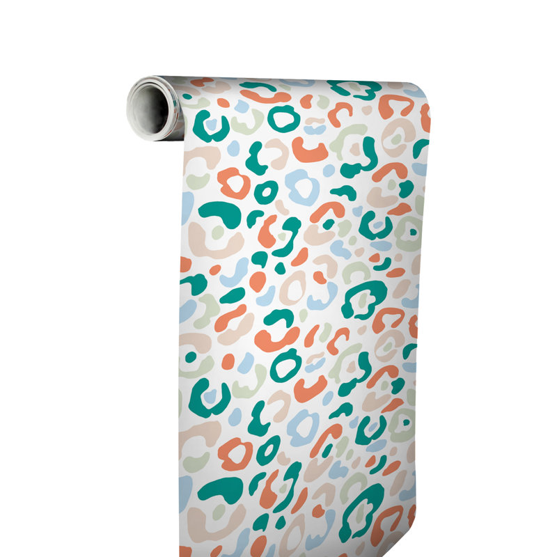 Peel & Stick Leopard Spots Roll, Green