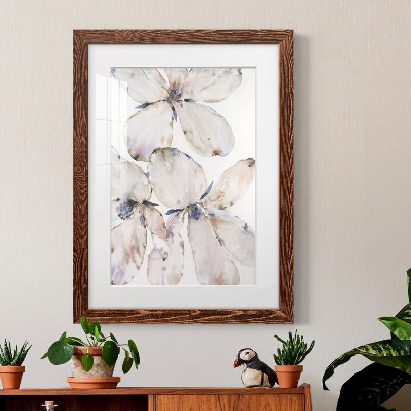 Fleurs tendres Soft II de qualité supérieure avec cadre - prêt à être accroché, H 44 po x l 31 po x P 1 po, Érable encadré