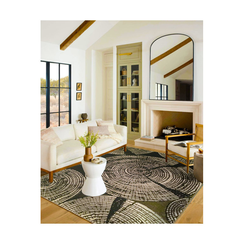 Tapis noir lavable décoratif, Tapis de couloir 2 pi 6 po x 6 pi 7 po inclus