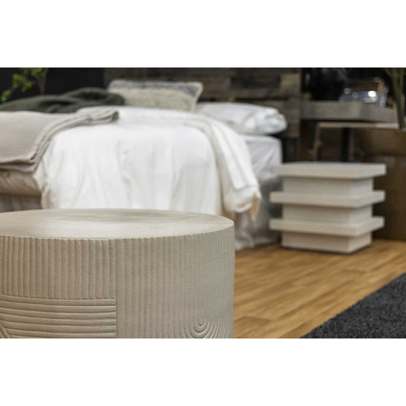 Provenance Signature Outdoor Round Side Table, Matte Sand