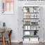Garde-manger 70 po, 6 tablettes avec 2 tablettes réglables, 4 portes et un garde-manger gris de 69,5 po de hauteur