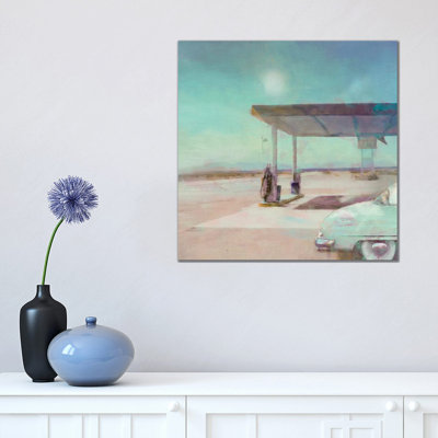 Gas Stop by Noah Bay - Wrapped Canvas Painting