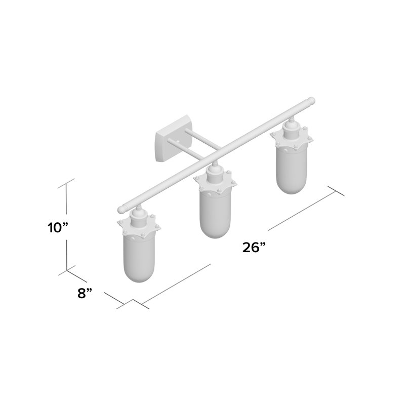 Éclairage pour salle de bain 3 lumières Calixta, Noir mat, Transparent, DEL