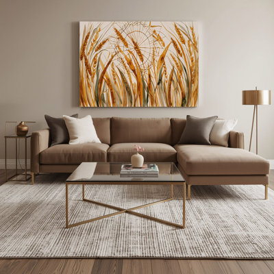 "Thanksgiving Clean Line Harvest", art mural sur toile beige