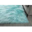 Tapis turquoise touffeté à la main-1005867003