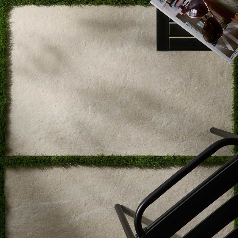 Era 24x36 Matte Limestone Look Porcelain Paver, Crema Beige