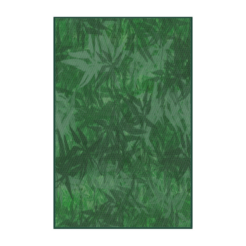 Tapis décoratif vert floral à motif de caryle, Rectangle 8 pi x 12 pi