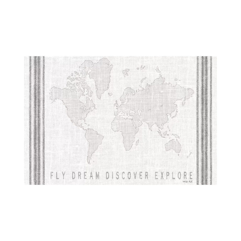 Fly, Dream, Discover, Explore Map by Cindy Jacobs - Print on Canvas, Wrapped Canvas, 101.6cm H x 152.4cm W x 3.81cm D