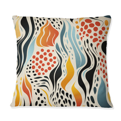 Abstract Coral Reef Multicolor Azure - Abstract Printed Throw Pillow