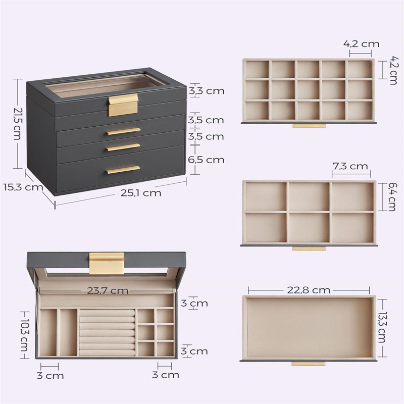 Aymane Jewellery Box +, Gray