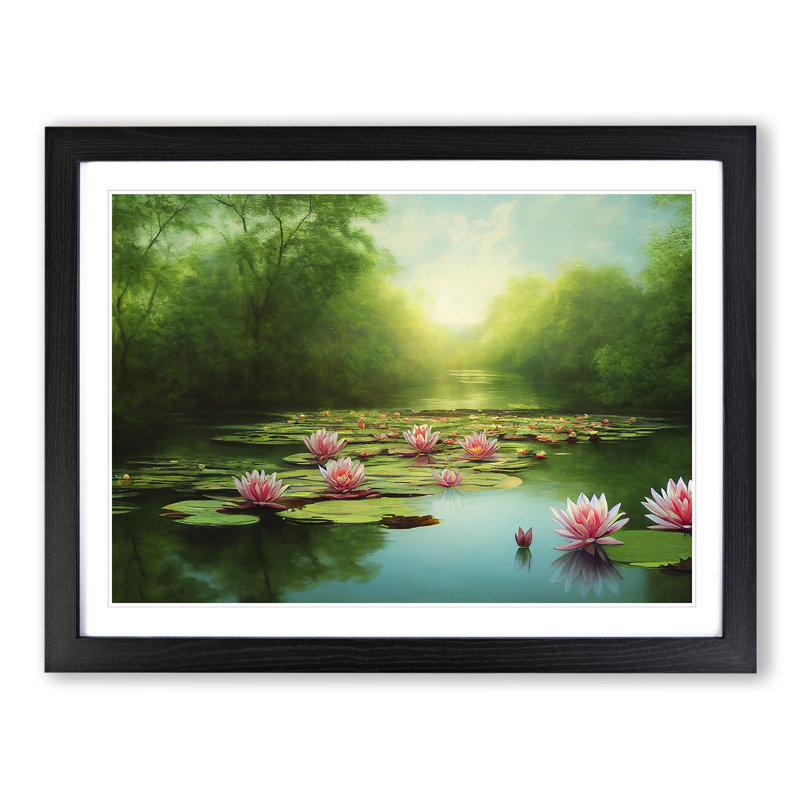 Special Water Lily Pond - Framed Print, Black Frame, 25cm H x 34cm W