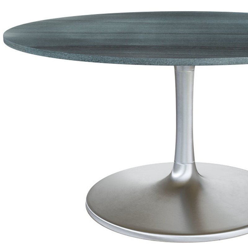 Table de salle à manger extensible Zaynah, 60 po x 60 po, Blue/Silver