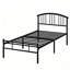 Lit simple en métal avec 2 tables de chevet blanches - ensemble de chambre à coucher moderne 3 pièces-947535289-947535292