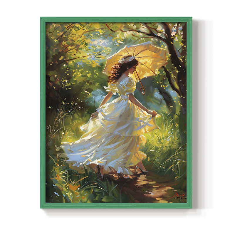 «WOMEN Series Dccxxxxx», reproduction encadrée - bois massif, H 15 po x l 12 po, Vert