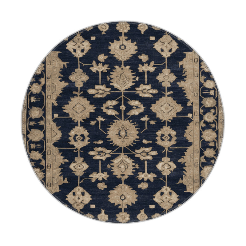 Tapis gris intérieur et extérieur surteint, Rond 5 pi