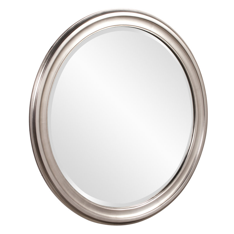 Meayki Solid Wood Round Mirror, Silver Leaf