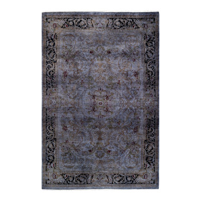 Osbaldo One-of-a-Kind 4' 7" x 6' 10" New Age Rectangle Wool Area Rug in Purple