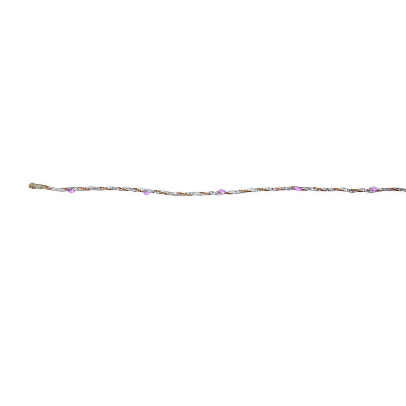 36 lumières de Noël à branches en forme d'ange avec fil en bronze et bronze 4,3 pi, Mauve