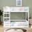 Full Over Full Wood Bunk Bed, Low Bunk Bedwith Ladder And Guardrails, Wooden Bunk Bed-801574249