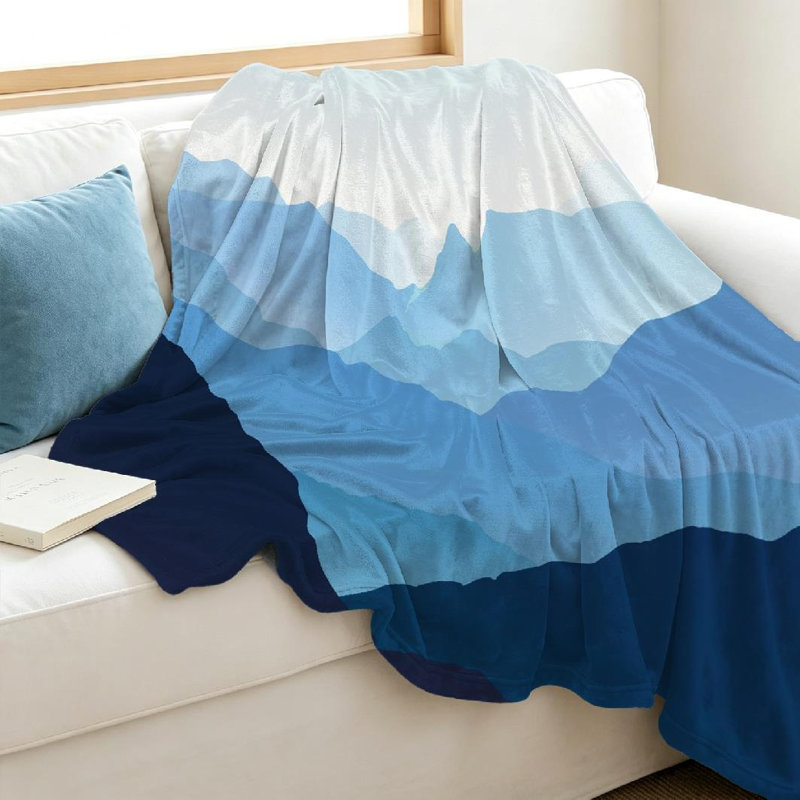 Jeté en flanelle bleue ultra douce, Throw 40" x 50"