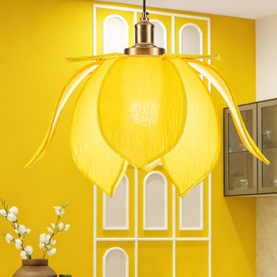  Luminaire suspendu moderne en tissu de lin