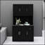 Armoire de rangement pour garde-manger 71 "avec comptoir de four à micro-ondes 71 po, armoire de rangement autoportante avec tablettes réglables, 6 portes et 1 tiroir - noir-1804188575