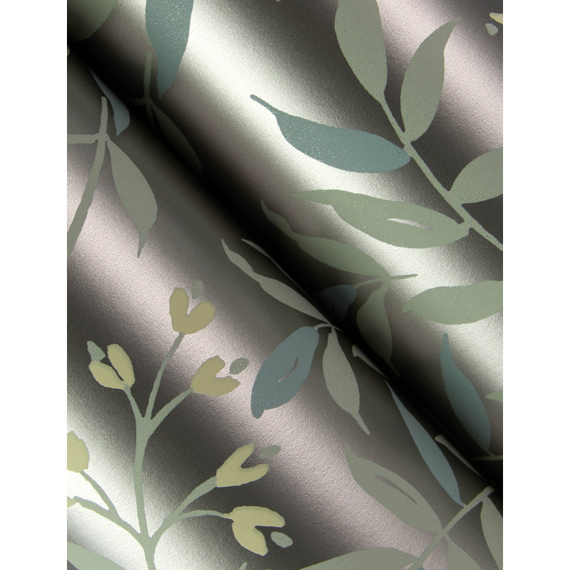 Papier peint Senna Budding Vines, Argent argent