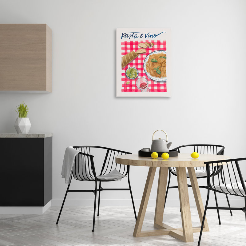 "Stupell Industries Pasta & Wine on Tartan", art mural par Grace Popp, H 30 po x l 24 po