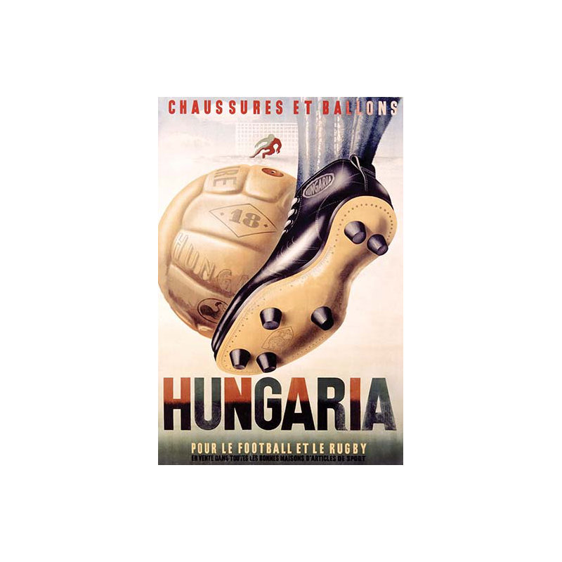 « hungaria foot chaussures », affiche rétro
