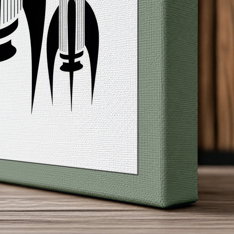 Rocket Fleet Ascent Mid-Century - Wrapped Canvas, 24x16 - 61.0 x 40.6 cm, Sage Border