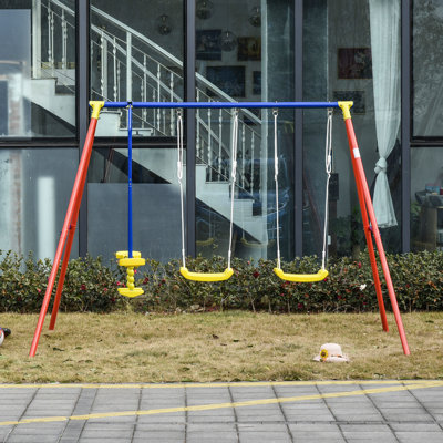 Outsunny Metal Swing Set with 2 Swing(s)