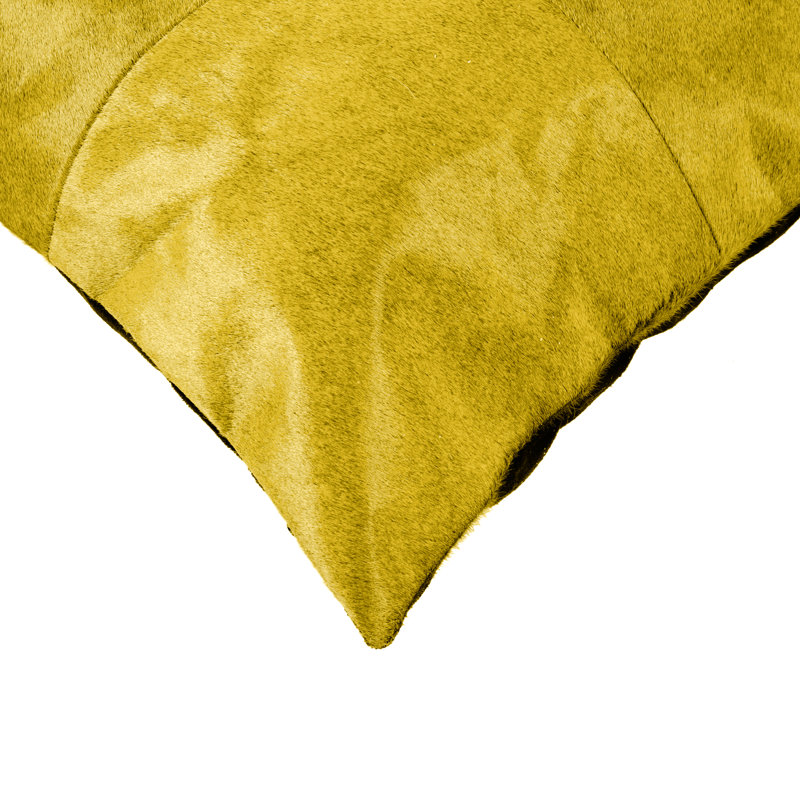 Torino Leather Throw Pillow, Yellow, Solid Color