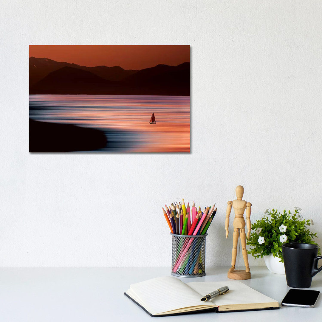 Sailboat on Surreal Ocean by David Orias - Wrapped Canvas 0
