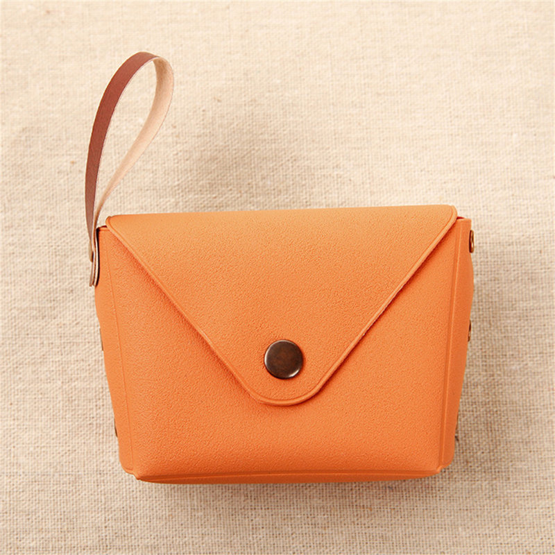 Backpack Makaron Purse Solid Candy Color Buckle Student Handbag, Orange