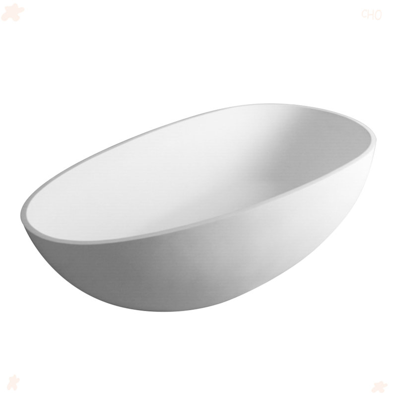 Solid Surface Freestanding Oval Soaking Bathtub