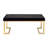 Black And Champagne Bench With C Metal Base