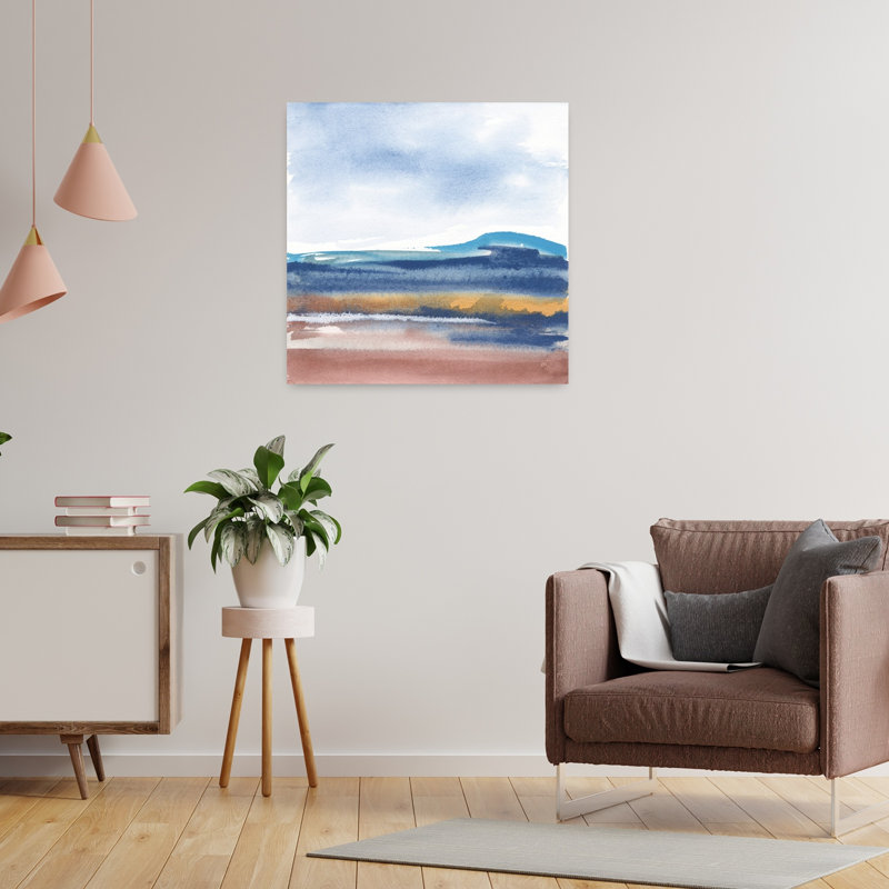 «Grounded Rust II», art contemporain de paysage abstrait, H 24 po x l 24 po