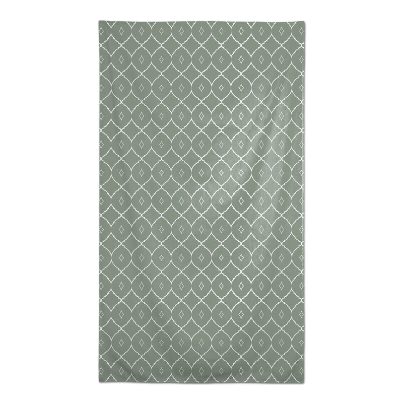 Nappe rectangulaire en polyester géométrique, Vert