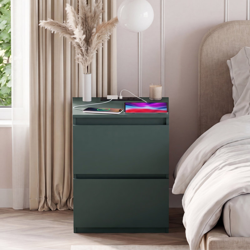 39.5 cm W Bedside Table, Green
