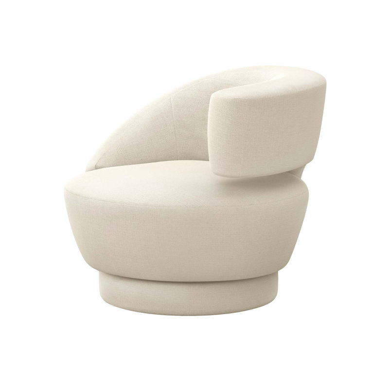 Arabella Upholstered Swivel Accent Chair, Pure