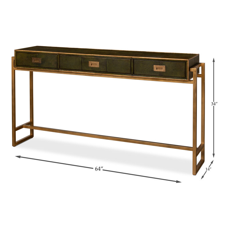 Shagreen 64'' Console Table, Green
