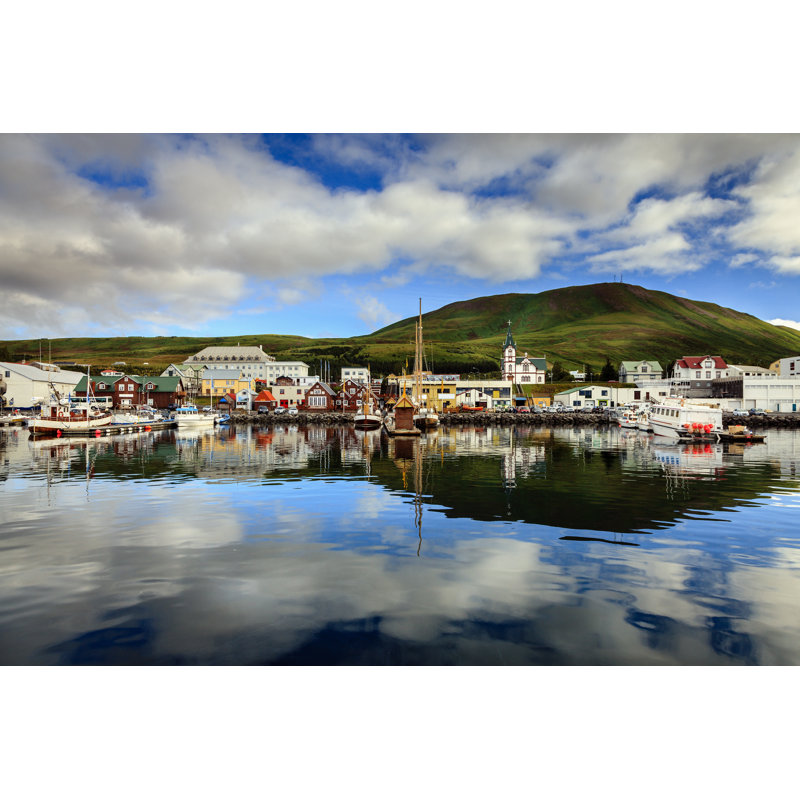 Husavik Harbor - Wrapped Canvas Print, 30cm H x 46cm W x 3.8cm D